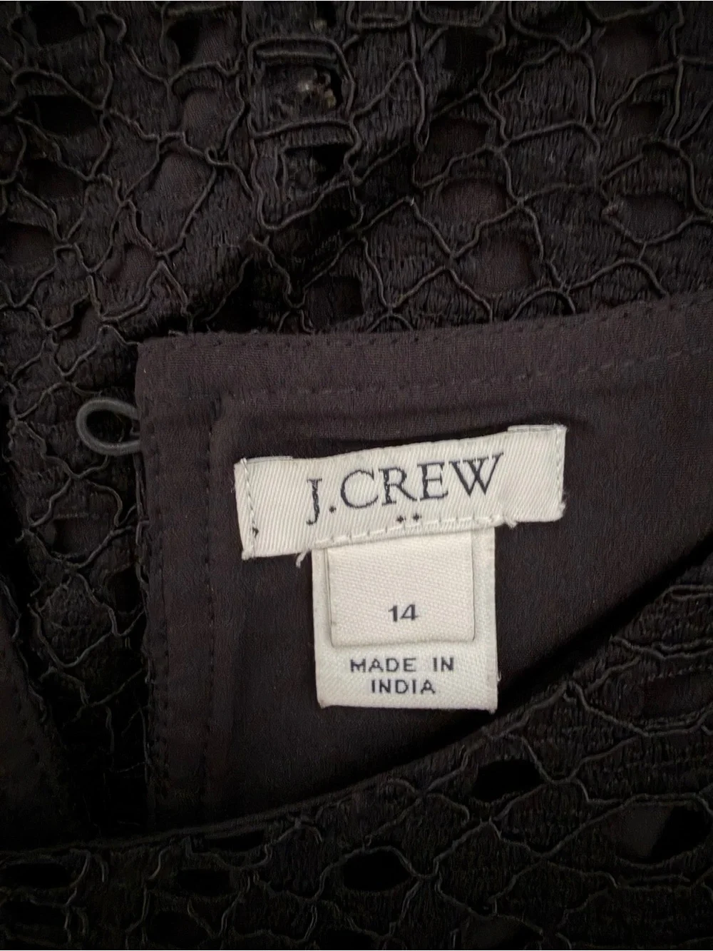 J. Crew Black Lace Short-Sleeve Top